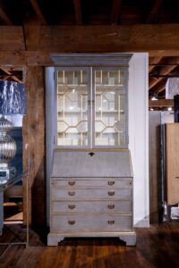 Gray and Gilded Secretary Desk, unique desk furniture