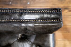 leather couch armrest detailing