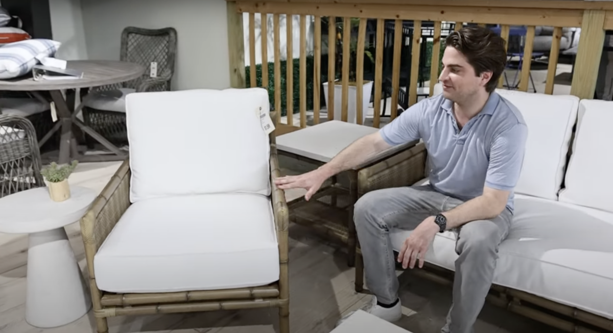 White patio furniture set from a Virginia furniture store outdoor furniture collections featuring coastal furniture and coastal outdoor furniture from the best furniture stores Virginia.