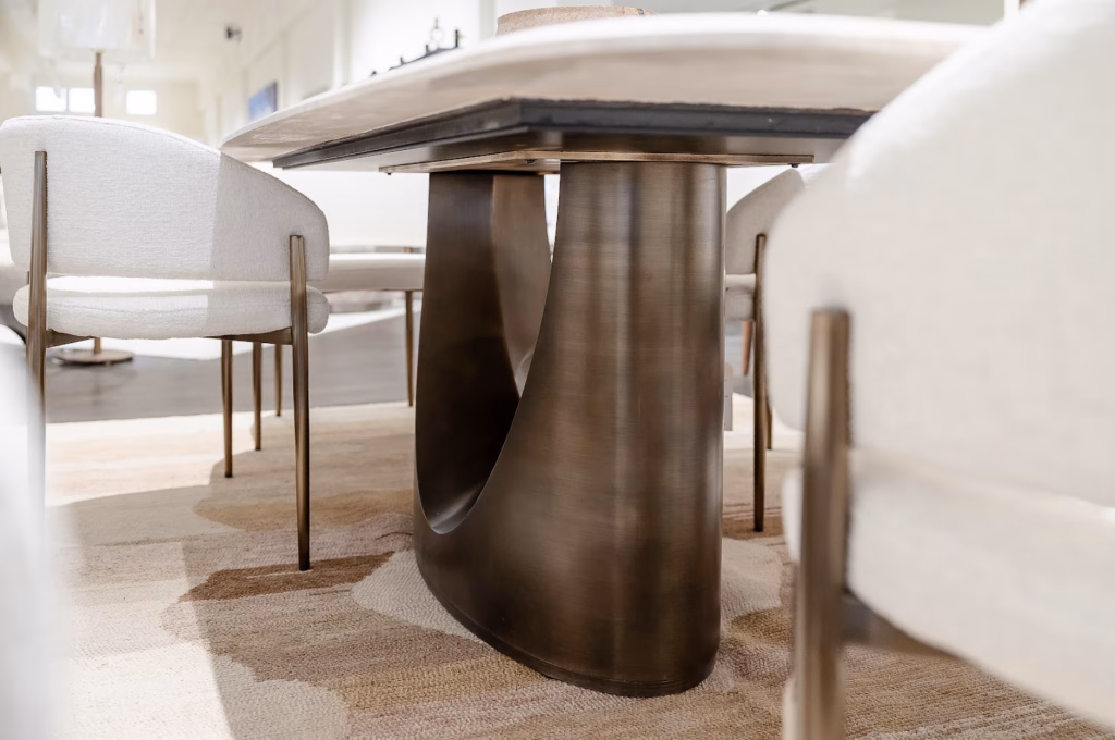 Contemporary Style Furniture dining table and chairs from a Farmville furniture store selection of Mid Century Modern Furniture
