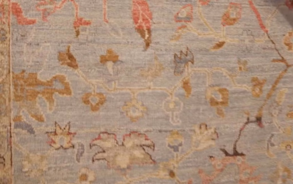 Traditional rug design with a modern twist.