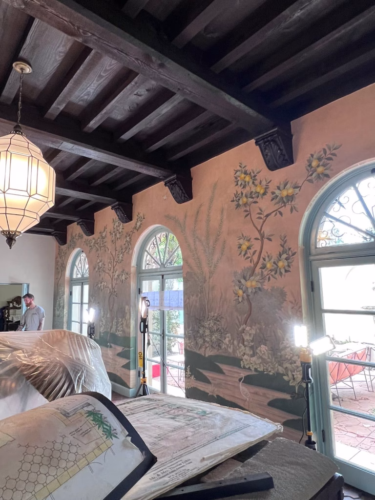 Wallpaper becomes art in Monument mansion.