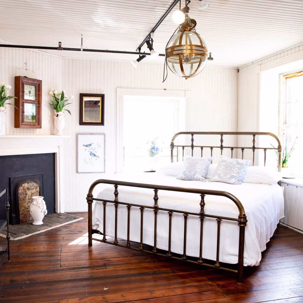 American made Worthen Furniture metal bed frame