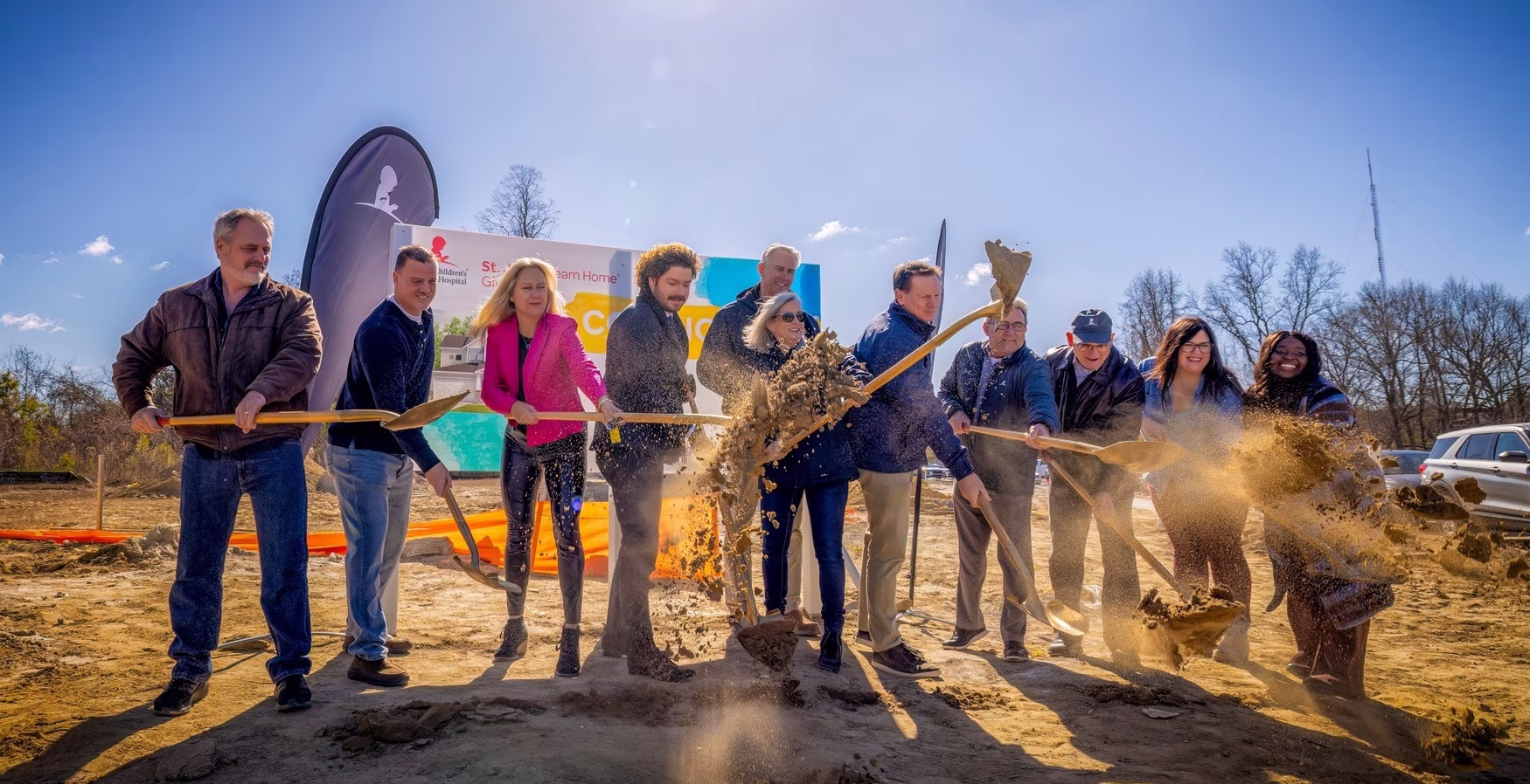 Green Front team at St. Jude Dream Home giveaway 2025 groundbreaking ceremony. Photo Credit: Kirbor Homes